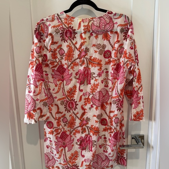 Roberta Roller Rabbit Amanda Kurta Orange and white bohemian NEW 100% cotton - Picture 10 of 15